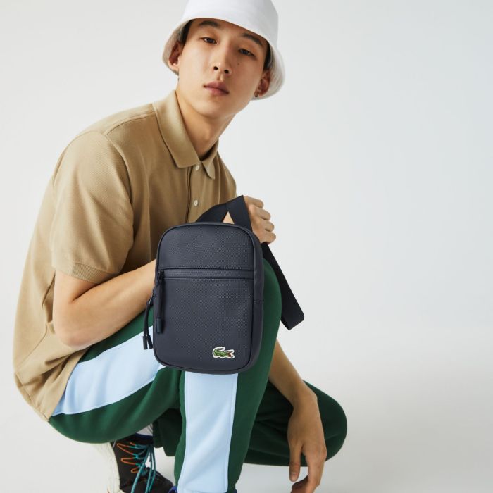 Εικόνα της Ανδρική LCST Coated Canvas Μικρή Flat Crossbody Τσάντα