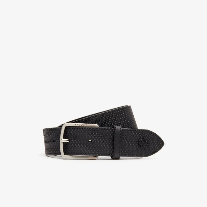 Εικόνα της Ανδρική Engraved Buckle Texturised Δερμάτινη Ζώνη