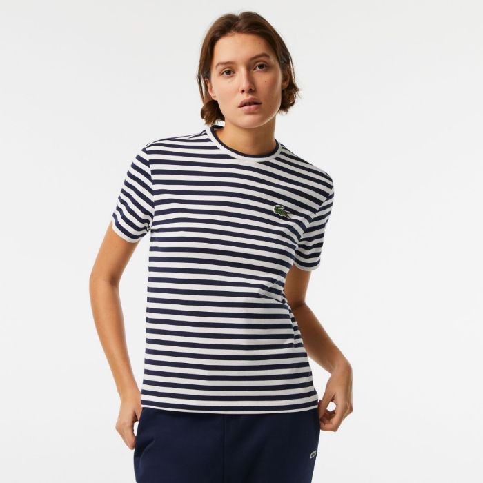 Εικόνα της Γυναικείο Βαμβακερό Ριγέ T-shirt Loose Fit