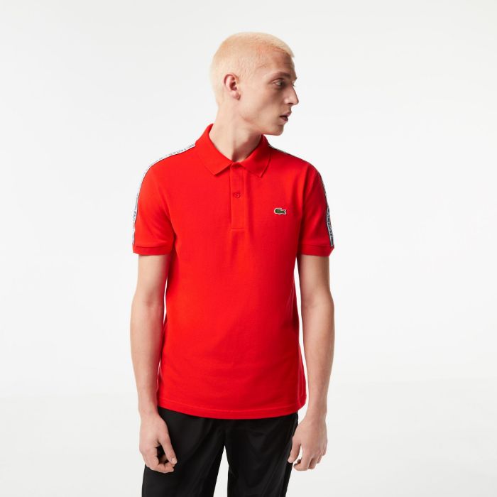 Εικόνα της Ανδρική Logo Stripe Piqué Polo Μπλούζα