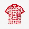Ανδρική Lacoste x Netflix Print Polo Μπλούζα Loose Fit