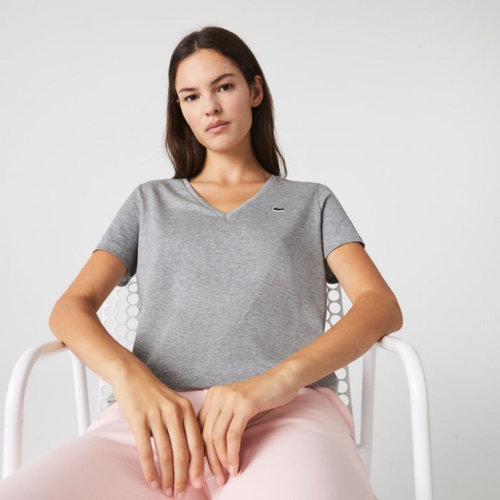 Εικόνα της Γυναικείο Βαμβακερό T-shirt V-neck Loose Fit