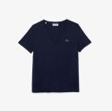 Γυναικείο Βαμβακερό T-shirt V-neck Loose Fit