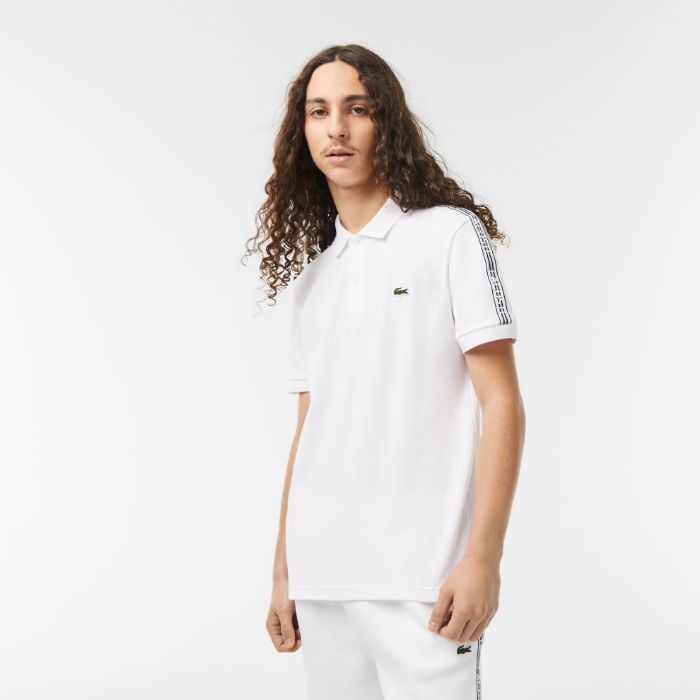 Εικόνα της Ανδρική Lacoste Logo Stripe Piqué Polo Μπλούζα