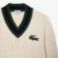 Εικόνα της Unisex V-Neck Cable Knit Πουλόβερ από Οργανικό Βαμβάκι