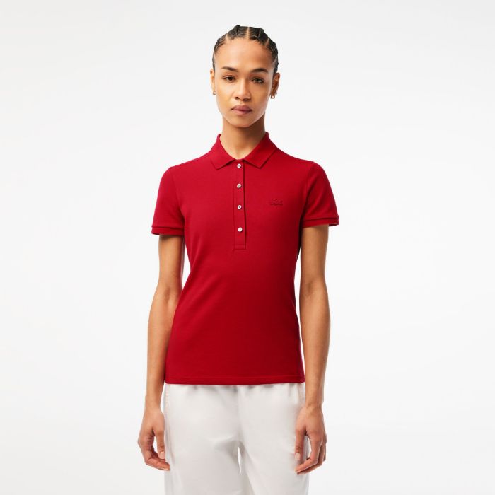 Εικόνα της Γυναικεία Stretch Cotton Piqué Polo Μπλούζα Slim Fit