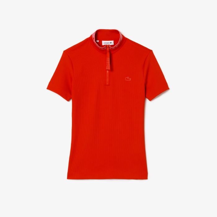 Εικόνα της Γυναικεία Jacquard Zip Polo Μπλούζα